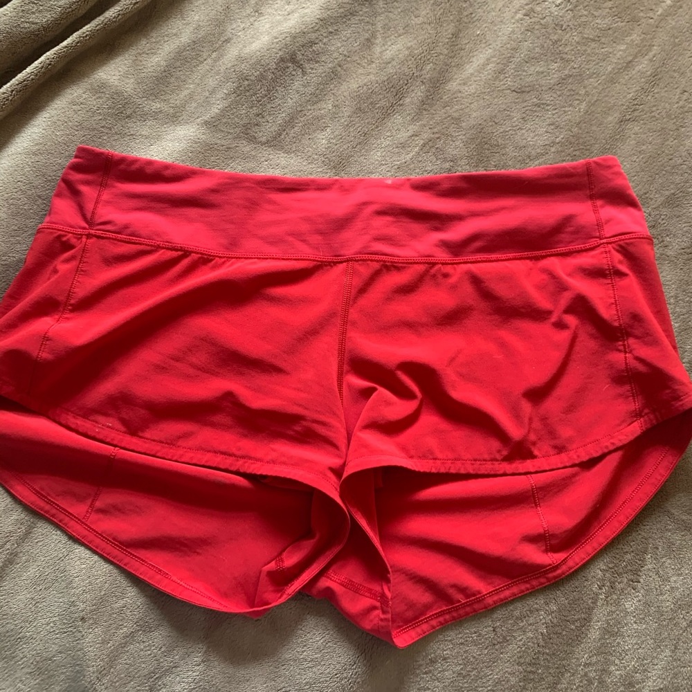 Red lululemon shorts